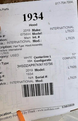 2019 INTERNATIONAL LT625 Hood