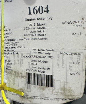 2018 PACCAR MX-13 Engine Assembly