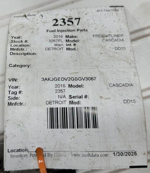 2016 FREIGHTLINER CASCADIA Fuel Injector