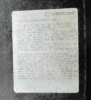 2017 DETROIT DD15 Engine Assembly