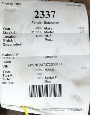 2007 HINO 238 Fender Extension