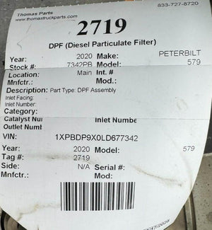 2020 PETERBILT 579 DPF Assembly