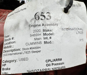 2020 CUMMINS X15 Engine Assembly
