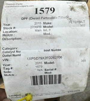 2015 PETERBILT 367 DPF Assembly
