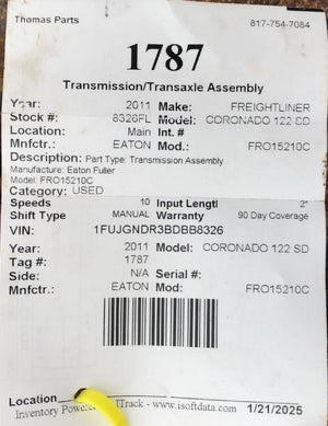 2011 EATON FRO15210C Transmission Assembly
